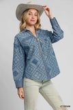 Umgee Paisley Print Denim Shirt Jacket - Trendsi - Flyclothing LLC