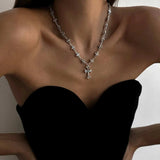 Cross Pendant Alloy Necklace - Trendsi - Flyclothing LLC