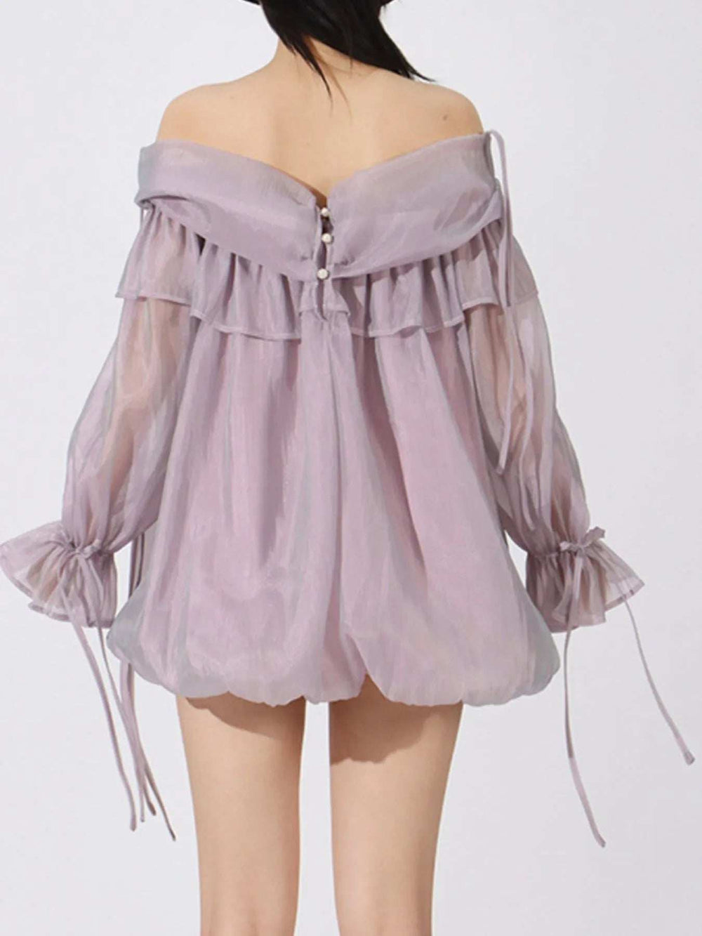 Ruffled Off-Shoulder Flounce Sleeve Blouse - Trendsi - Flyclothing LLC