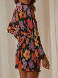 Tied Button Up Long Sleeve Dress - Trendsi - Flyclothing LLC