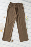 Half Elastic Waist Straight Pants - Trendsi - Flyclothing LLC