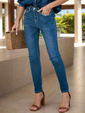 Buttoned Skinny Jeans with Pockets - Trendsi - Flyclothing LLC