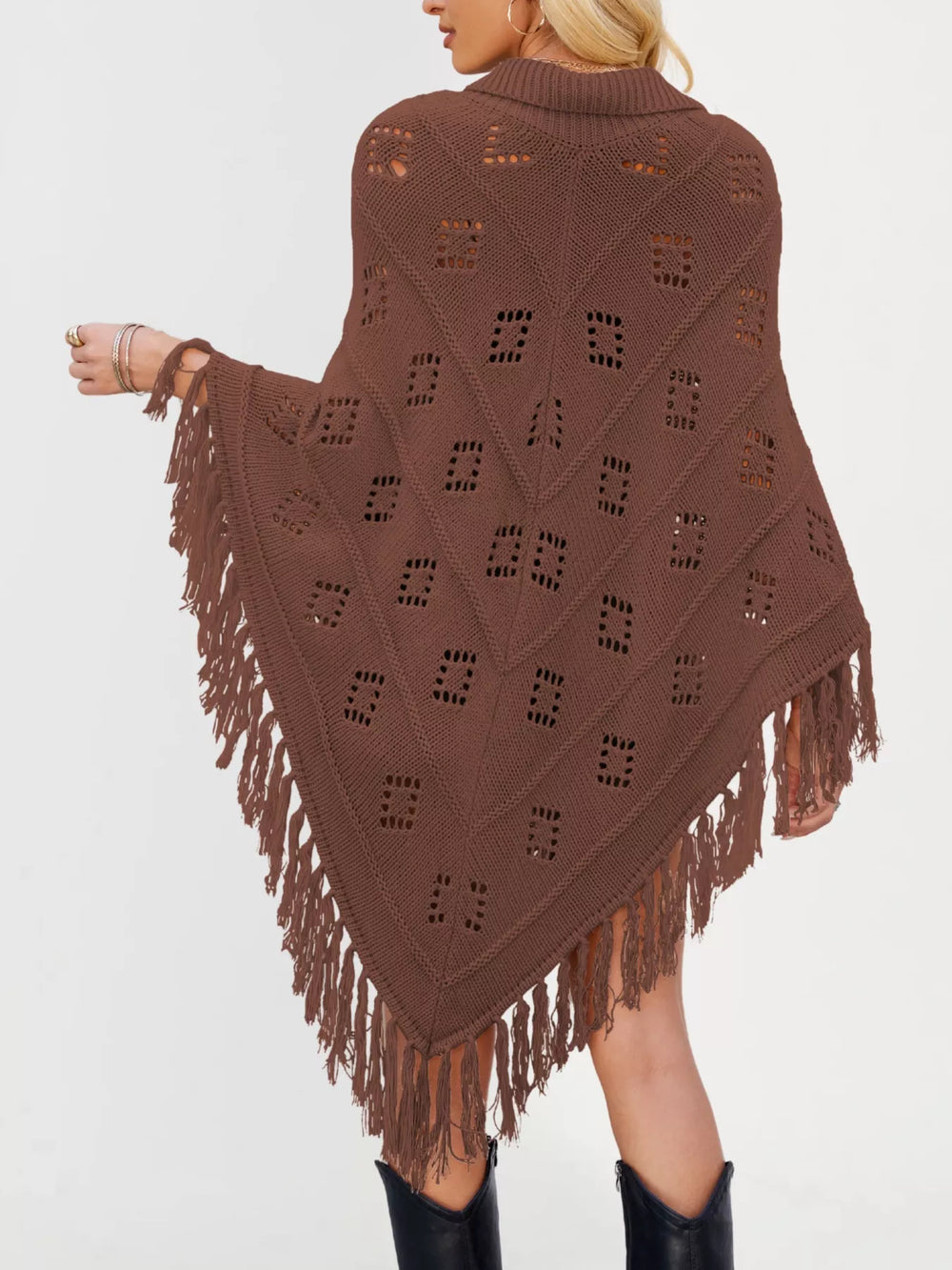 Fringe Openwork Knit Cover Up - Trendsi - Flyclothing LLC