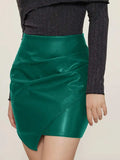 Ruched Mini Skirt with Zipper - Trendsi - Flyclothing LLC