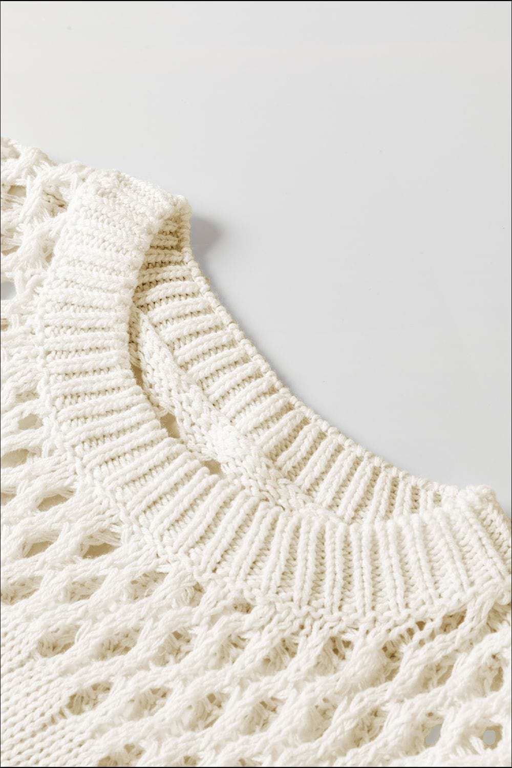 Pointelle Knit Puff Sleeve Sweater - Trendsi - Flyclothing LLC