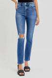 RISEN Full Size High Rise Ankle Skinny Knee Distressed Jeans - Trendsi - Flyclothing LLC