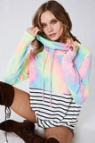 BiBi Tie Dye French Terry Cowl Neck Top - Trendsi - Flyclothing LLC