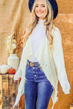 And The Why Textured Knit Fringe Hem Cardigan - Trendsi - Flyclothing LLC