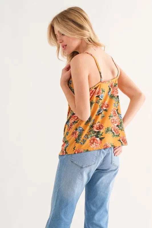 And The Why Floral Printed Casual Tank Top - Trendsi - Flyclothing LLC