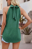 Tied Cutout Grecian Neck Tank - Trendsi - Flyclothing LLC