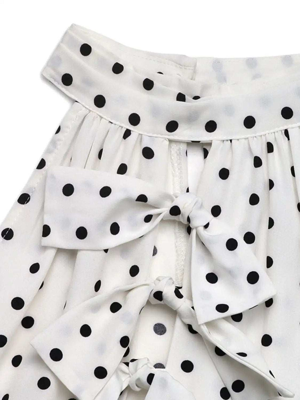 Perfee Bow Front Polka Dot Sleeveless Midi Dress - Trendsi - Flyclothing LLC