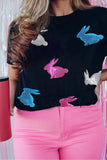 Plus Size Rabbit Round Neck Short Sleeve T-Shirt - Trendsi - Flyclothing LLC