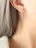 Titanium Steel Double Chain Earrings - Trendsi - Flyclothing LLC