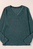 V-Neck Long Sleeve T-Shirt - Trendsi - Flyclothing LLC