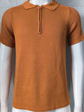 Men's Collared Neck Quarter Zip Knit Polo - Trendsi - Flyclothing LLC