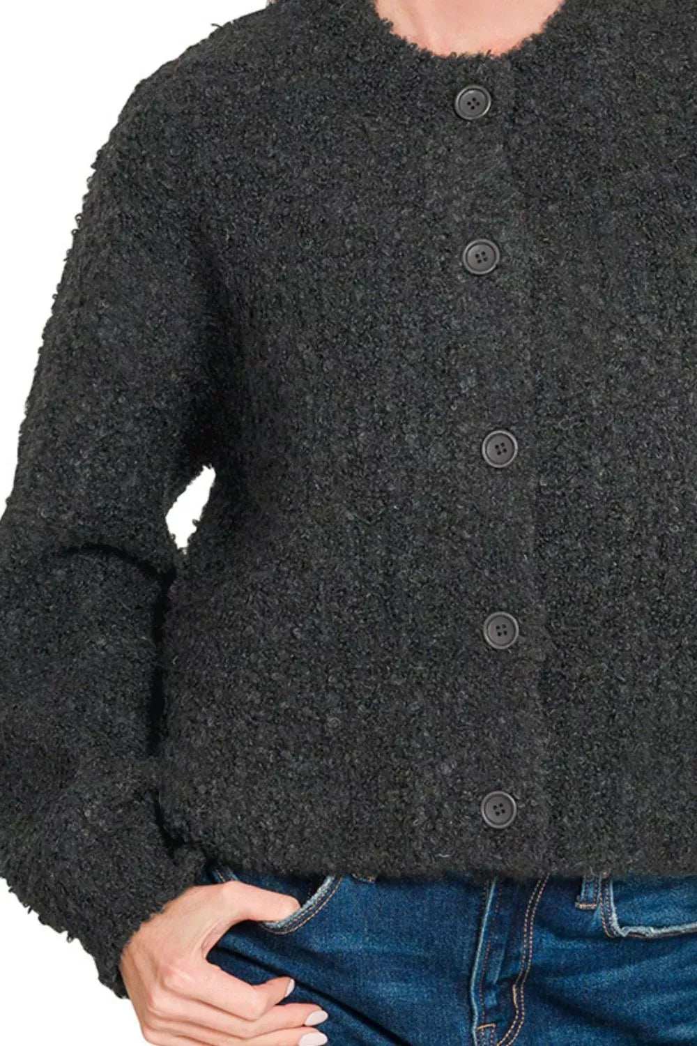 Zenana Button Down Wool Cardigan Sweater - Trendsi - Flyclothing LLC