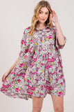 SAGE + FIG Floral Button Down Mini Shirt Dress - Trendsi - Flyclothing LLC