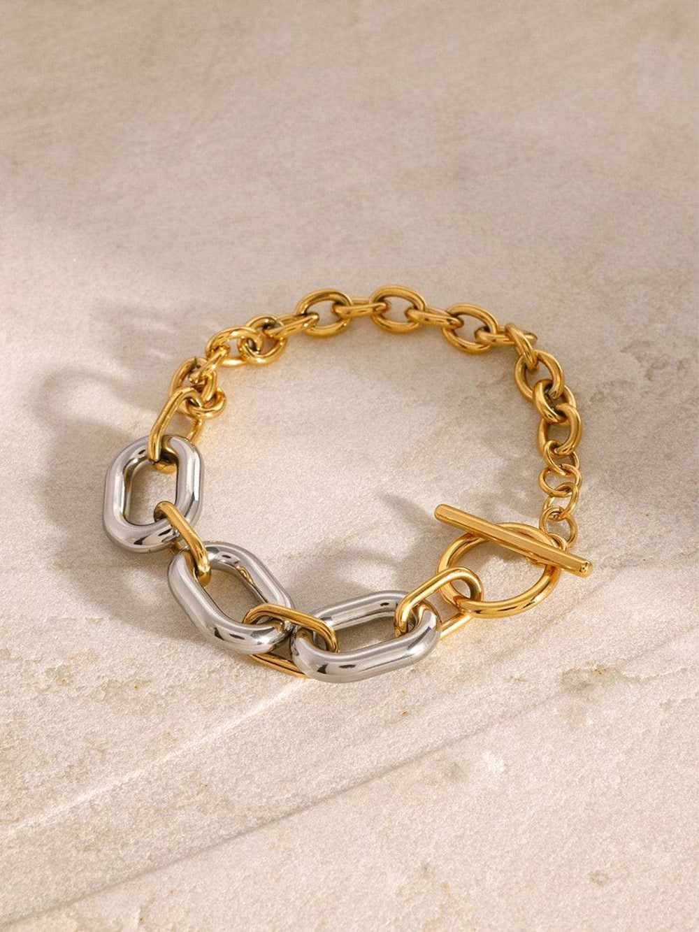 18K Gold-Plated Stainless Steel Chain Bracelet - Trendsi - Flyclothing LLC