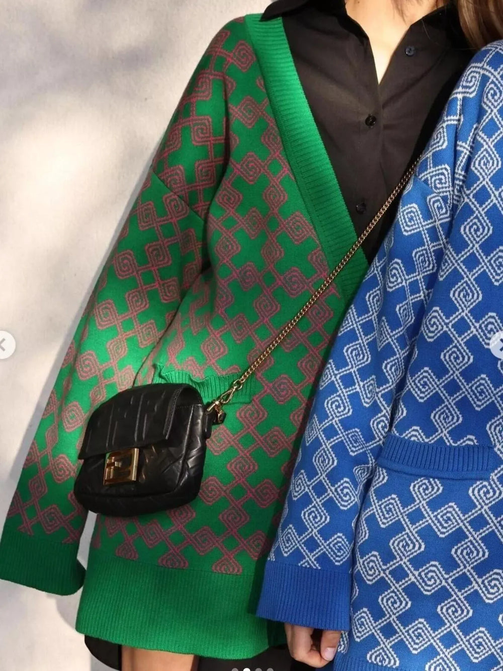 Geometric Pattern Button-Down Cardigan - Trendsi - Flyclothing LLC