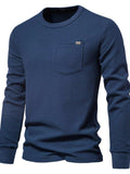 Men's Waffle-Knit Round Neck T-Shirt - Trendsi - Flyclothing LLC