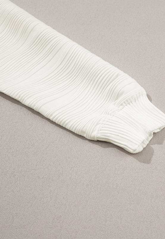 Texture Round Neck Long Sleeve Sweatshirt - Trendsi - Flyclothing LLC