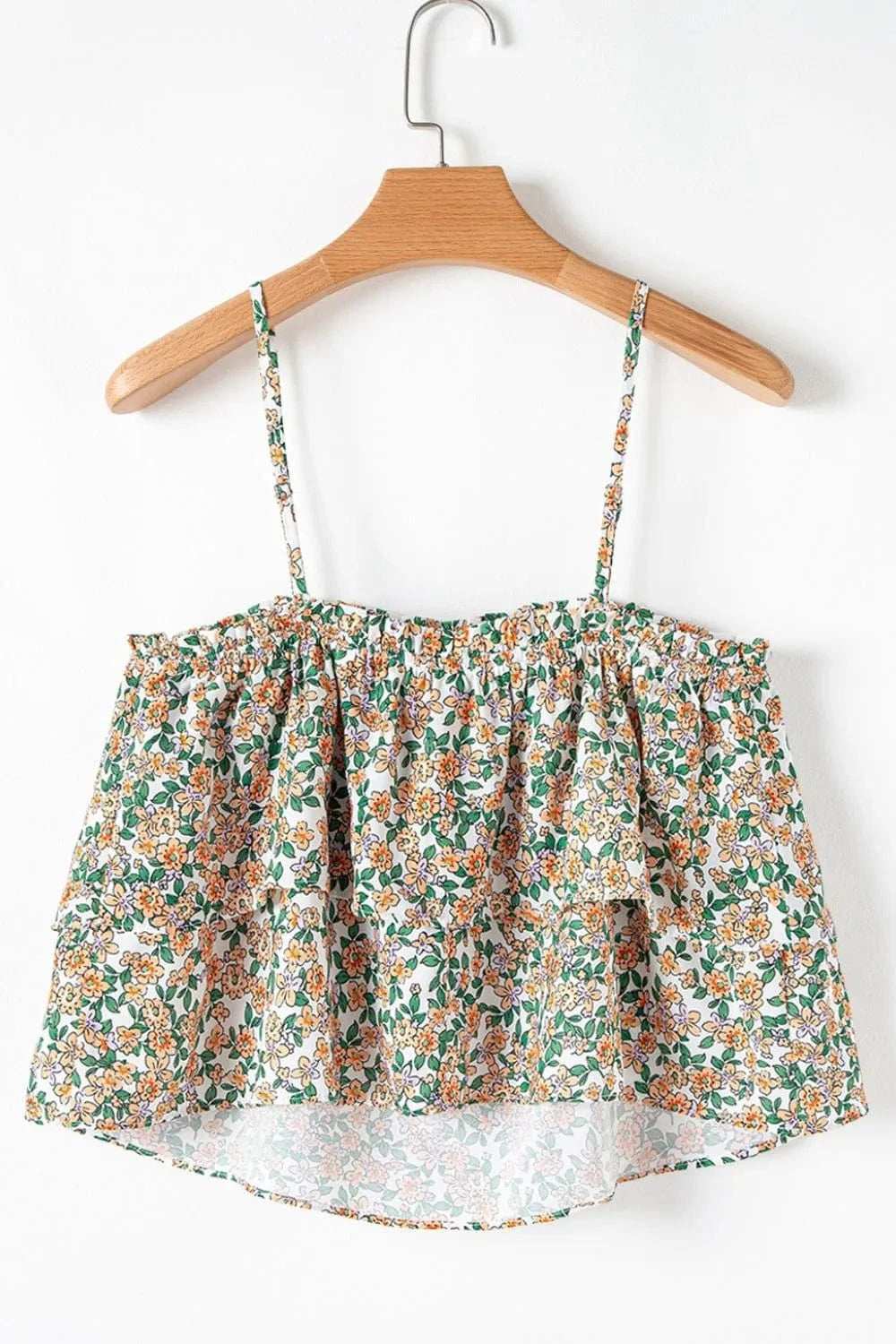 Floral Spaghetti Strap Ruffled Cami - Trendsi - Flyclothing LLC