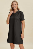 Double Take Full Size Texture Short Sleeve Dress - Trendsi - Flyclothing LLC