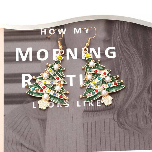 Christmas Tree Dangle Earrings - Trendsi - Flyclothing LLC
