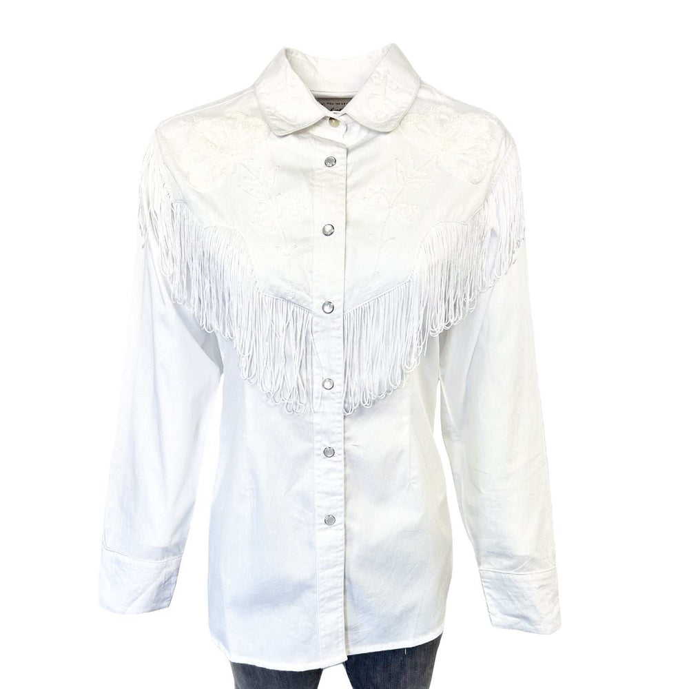Rockmount Ranch Ware Women's Vintage White Fringe Embroidered Western Shirt - Rockmount Clothing - Flyclothing LLC