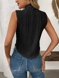 Texture Turtleneck Sleeveless Top - Trendsi - Flyclothing LLC