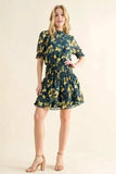 And The Why Floral Print Smocked Waist Mini Dress - Trendsi - Flyclothing LLC