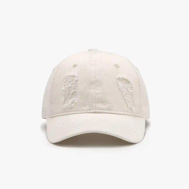 Distressed Cotton Baseball Cap - Trendsi - Flyclothing LLC