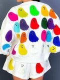 Ghost Printed Round Neck Long Sleeve Top and Shorts Set - Trendsi - Flyclothing LLC
