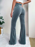 High Waist Flare Pants - Trendsi - Flyclothing LLC