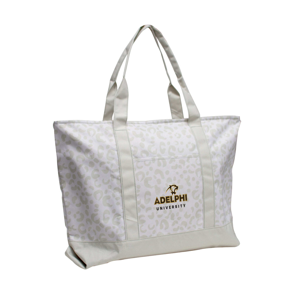 Adelphi University Leopard Pattern Tote - Logo Brands - Flyclothing LLC