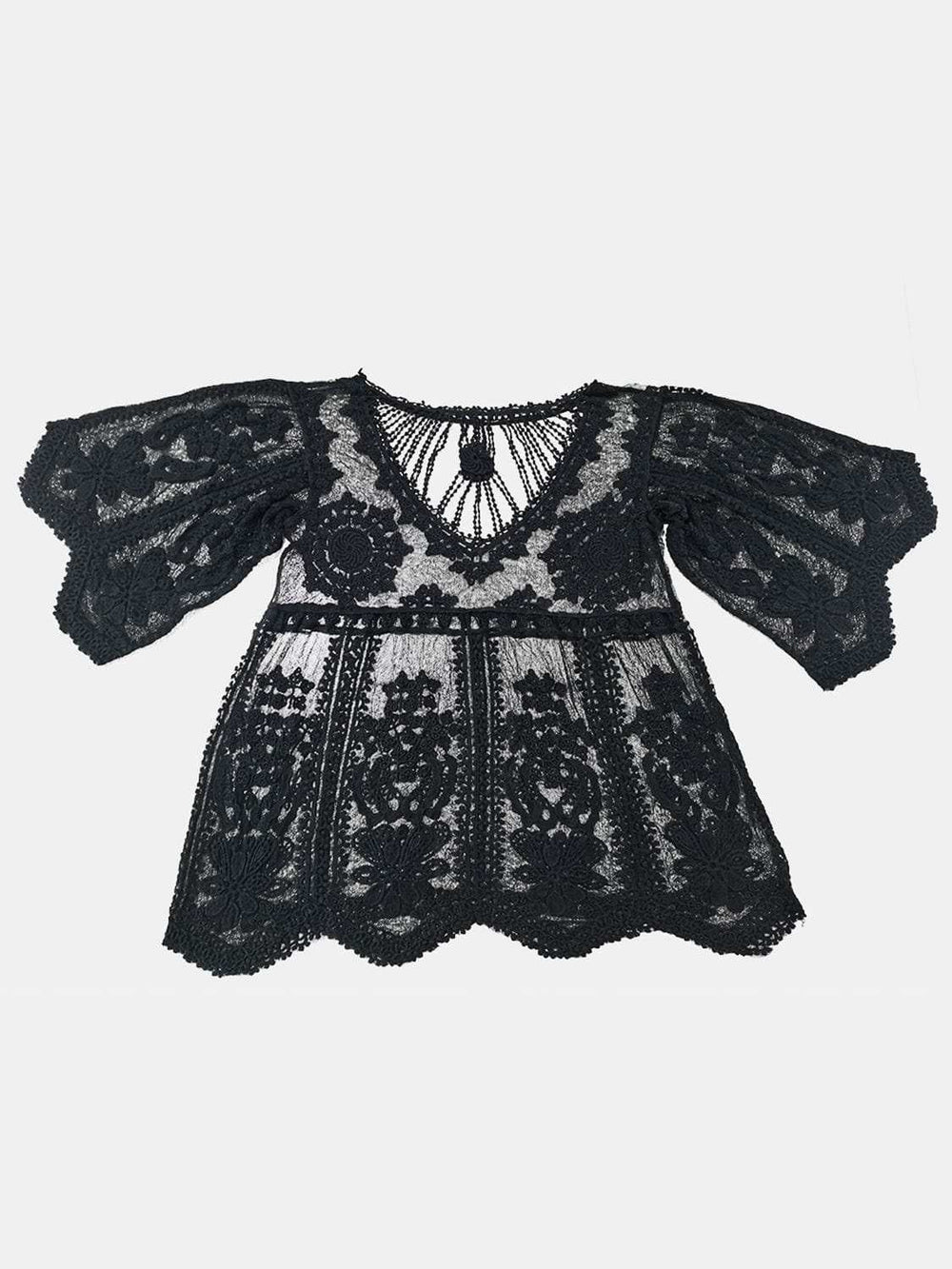 Lace Round Neck Cover-Up - Trendsi - Flyclothing LLC