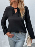 Perfee Tie Neck Long Sleeve Blouse - Trendsi - Flyclothing LLC