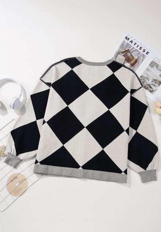 Color Block Button Down Long Sleeve Cardigan - Trendsi - Flyclothing LLC