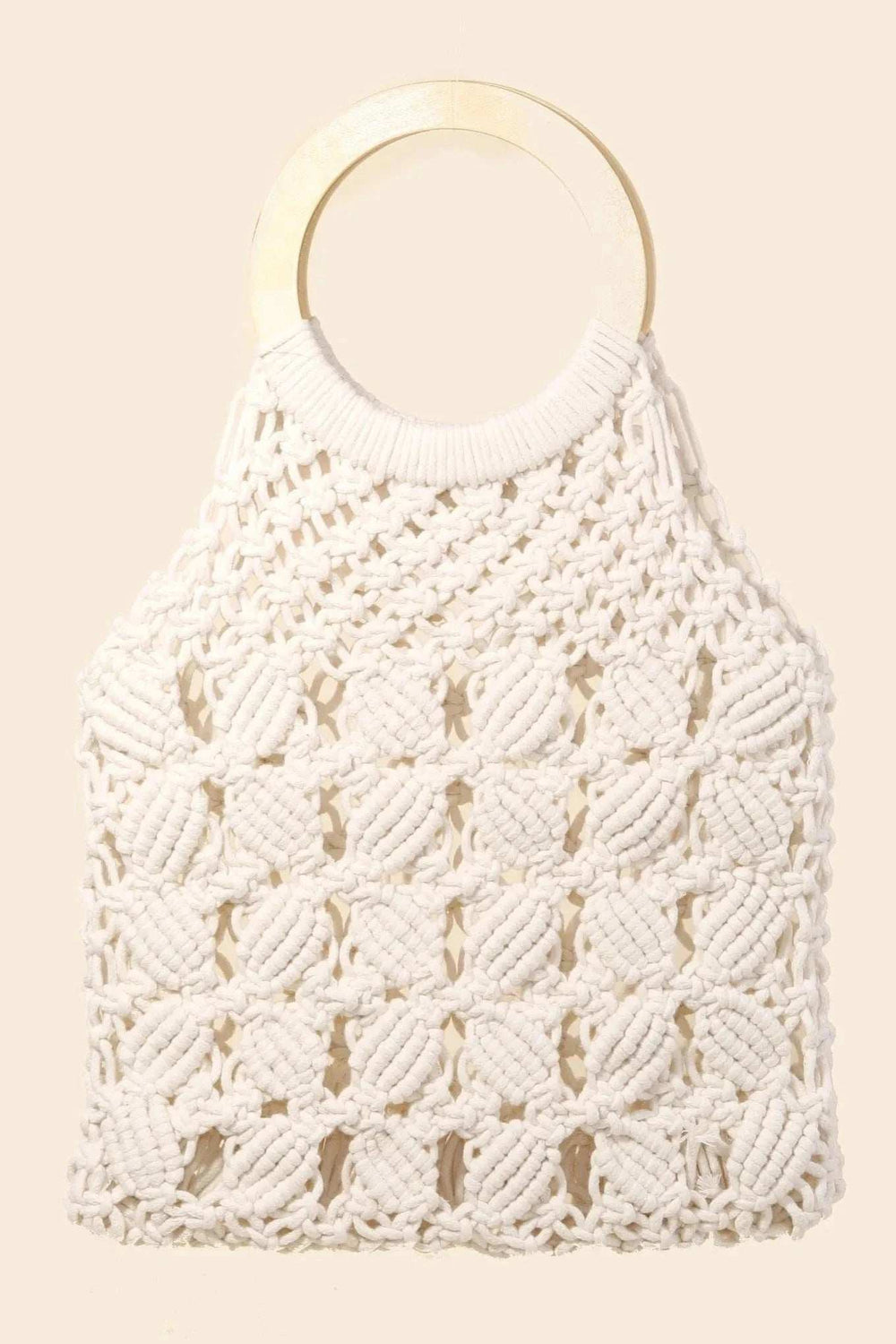 Fame Boho Braided Wooden Top Handle Bag - Trendsi - Flyclothing LLC