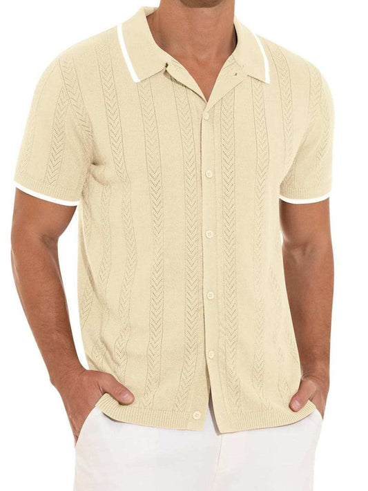 Men's Full Size Button Down Short Sleeve Shirt Plus Size - Trendsi - Flyclothing LLC