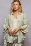 POL Embroidered Floral Collared Neck Shirt with Scalloped Edges - Trendsi - Flyclothing LLC