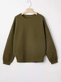 Ribbed Knit Oversized Sweatshirt - Trendsi - Flyclothing LLC