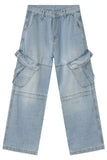 Men's Mid Rise Jeans with Cargo Pockets - Trendsi - Flyclothing LLC