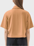 Half Button Short Sleeve Active T-Shirt - Trendsi - Flyclothing LLC