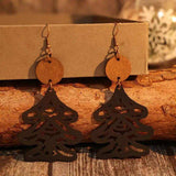 Wooden Cutout Tree Shape Earrings - Trendsi - Flyclothing LLC