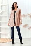 Cable-Knit Open Front Long Sleeve Cardigan - Trendsi - Flyclothing LLC