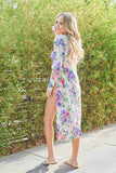 And The Why Floral Kimono Open Front Longline Cardigan - Trendsi - Flyclothing LLC