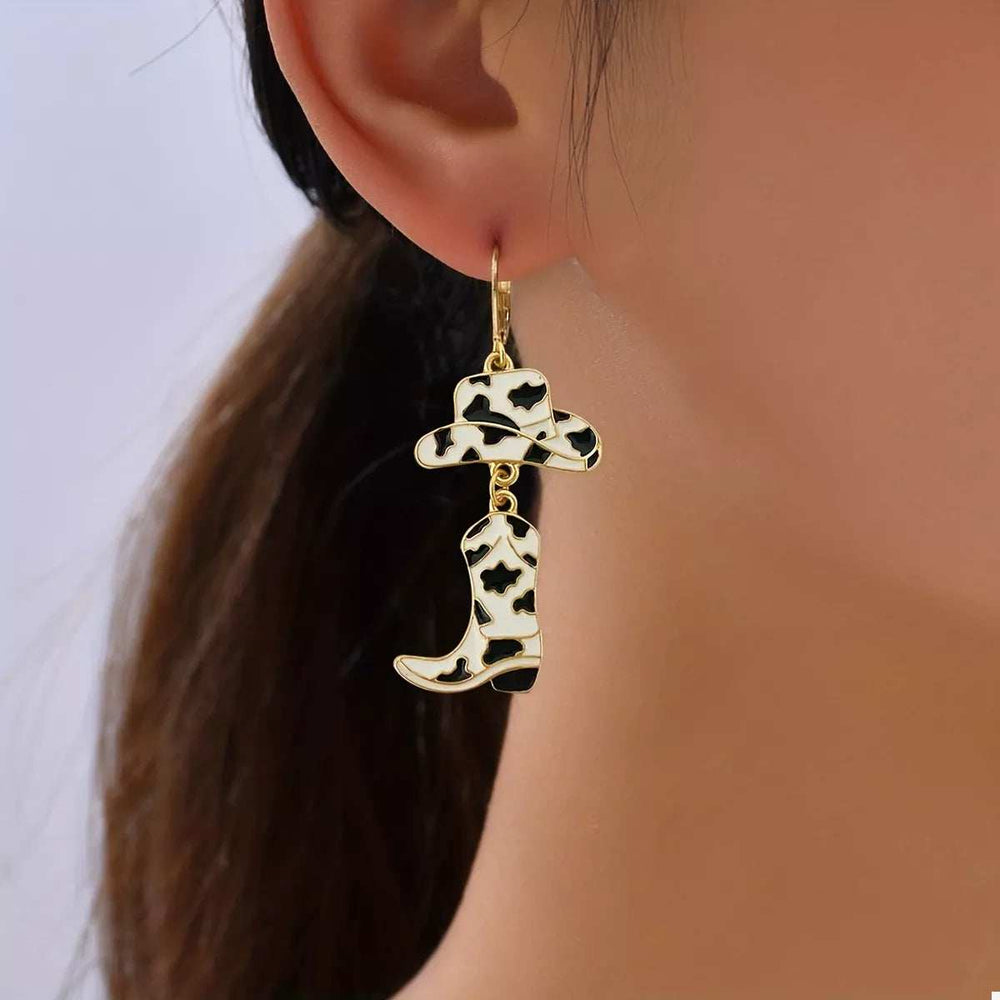 Cowboy Hat and Boot Dangle Earrings - Trendsi - Flyclothing LLC