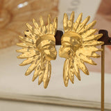 Titanium Steel Gold-Plated Earrings - Trendsi - Flyclothing LLC