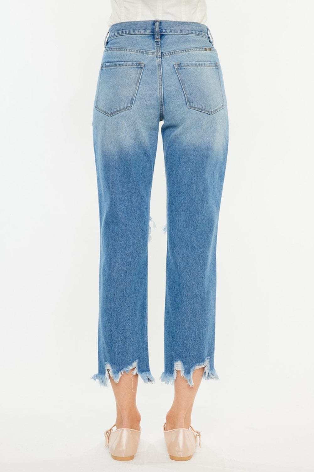 Kancan Distressed Frayed Hem Cropped Jeans - Trendsi - Flyclothing LLC